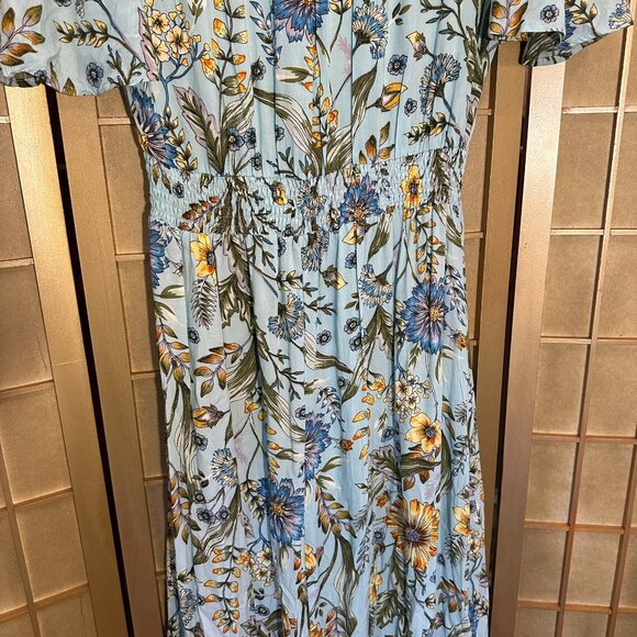 Abel The Label Maya Floral Smocked Midi Maxi Hi Lo Dress - Medium NWT - Picture 9 of 10